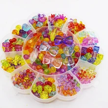 380Pcs-420pcs Colorful Sun flower boxed Plastic Acrylic Bead DIY Bracelet Handmade Toys Jewelry Making Educational for Kids Toys