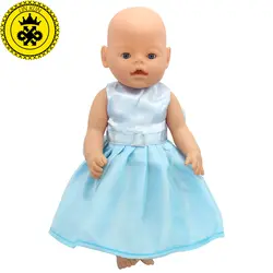 Детская кукла Небесно голубое кружевное платье с бантом сзади платье принцессы Подходит к кукле 43 см модные аксессуары элегантный стиль 107