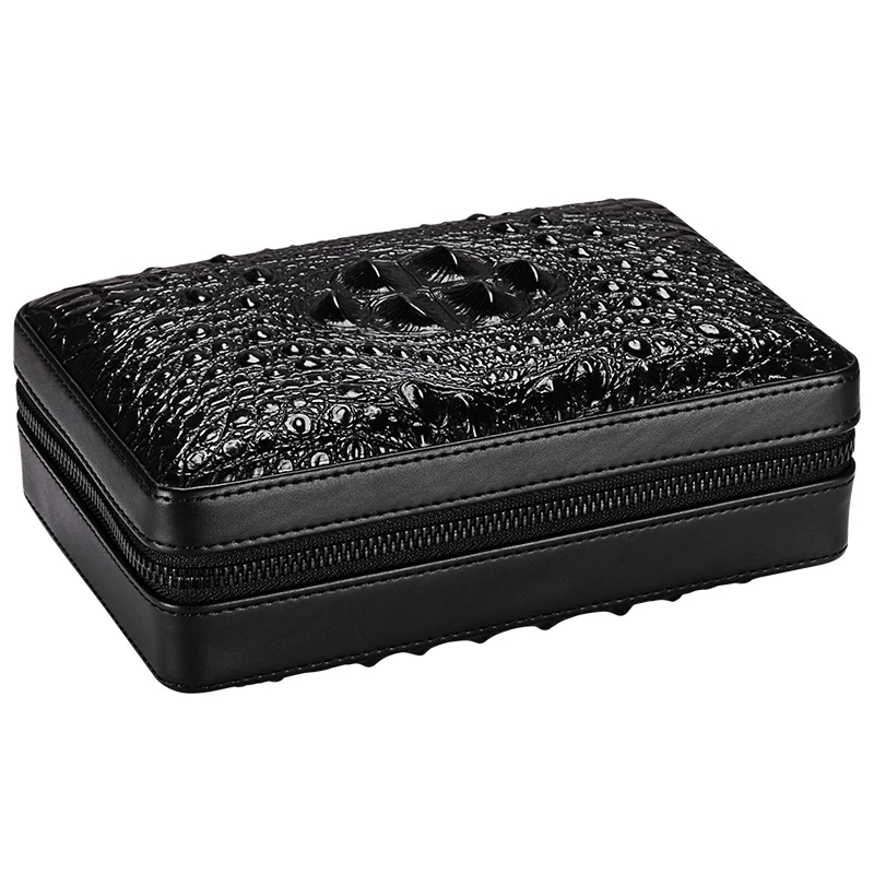 

COHIBA Crocodile pattern Cigar case (hold 4pcs) Portable Cowhide Leather Cigar box Cigar humidor(not include the cutter lighter)