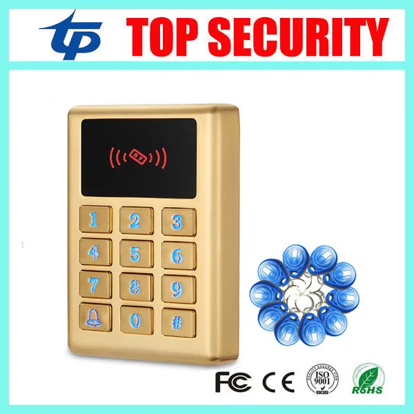 

Surface waterproof access control card reader with led keypad 125khz RFID card door access controller +10pcs RFID key