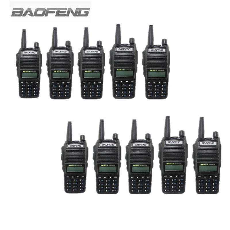 10-шт BAOFENG UV-82 VHF UHF ручной трансивер внутренний телефонный с ЖК FM-радио приемник CB