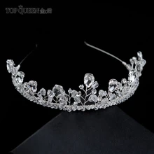 TOPQUEEN HP141 свадебная тиара ручной работы Хрустальная свадебная тиара для невесты повязки на голову свадебные аксессуары для волос быстрая