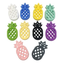 Cartoon Pineapple Silicone Teether Silicone Pendant DIY Pacifier Baby Teeth Toys Teeth Training