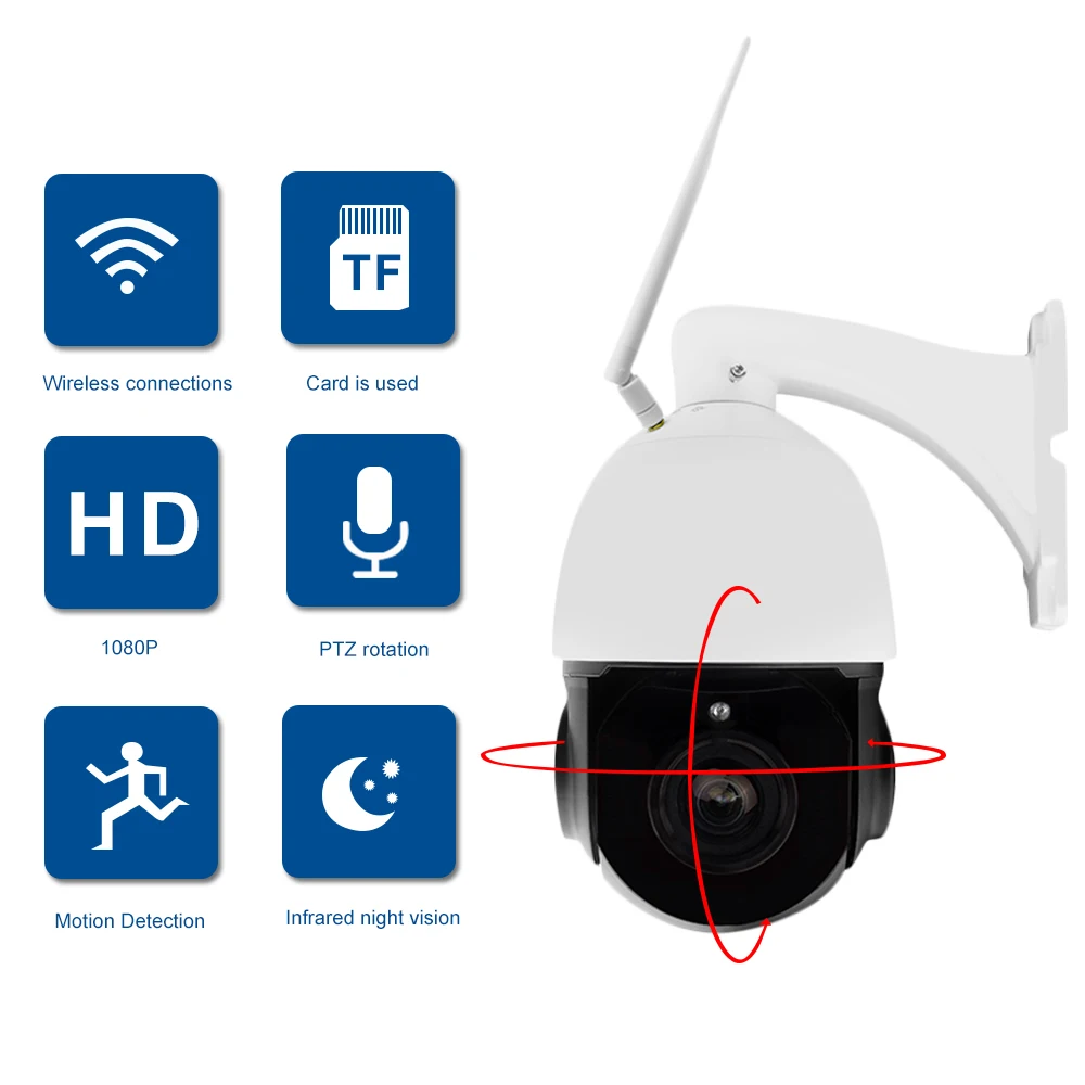 Безопасности 4 &quotМини FULL HD 1080P Беспроводной WI FI высокое Скорость IP PTZ Камера 2
