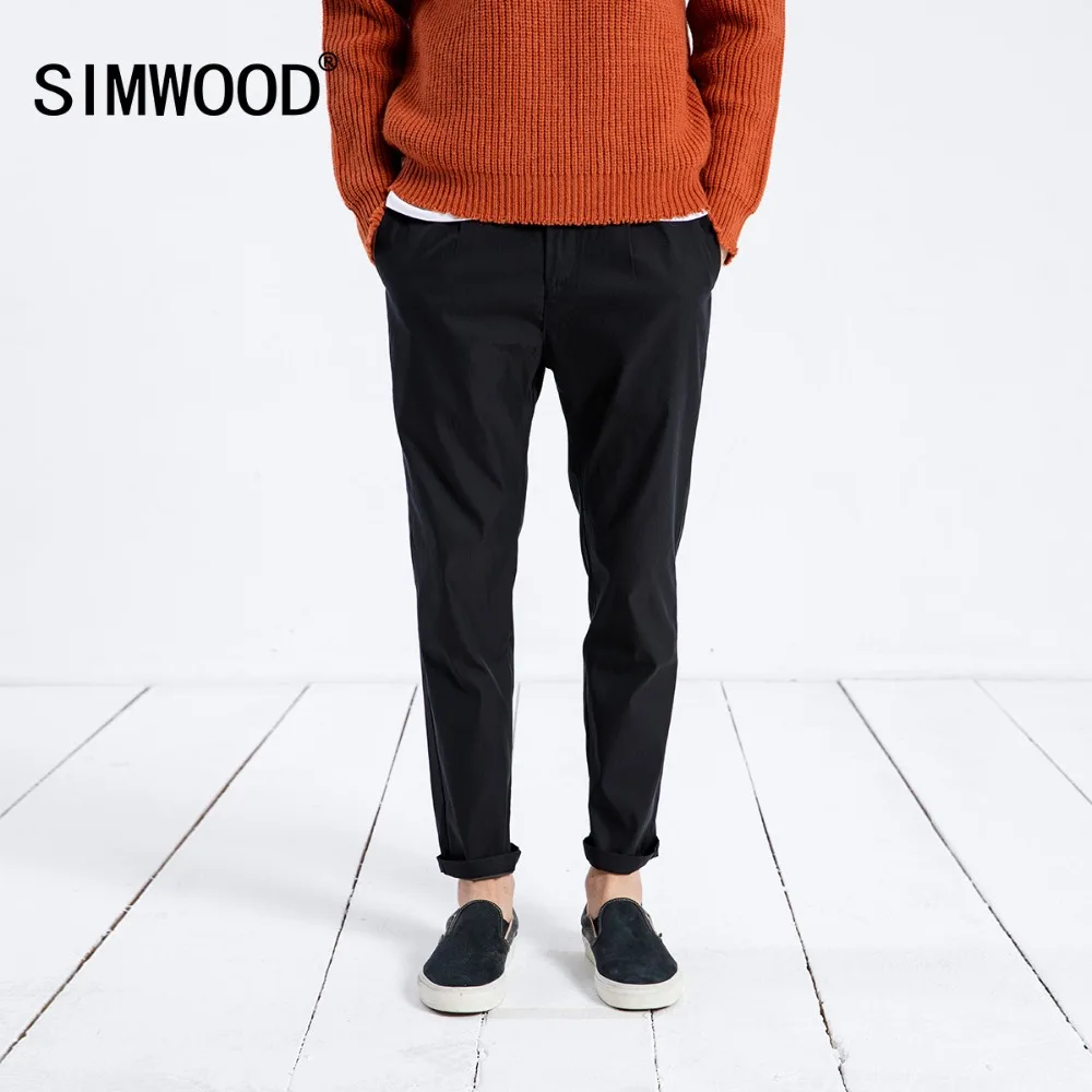 SIMWOOD Брендовые повседневные брюки для мужчин 2019 новые модные до щиколотки