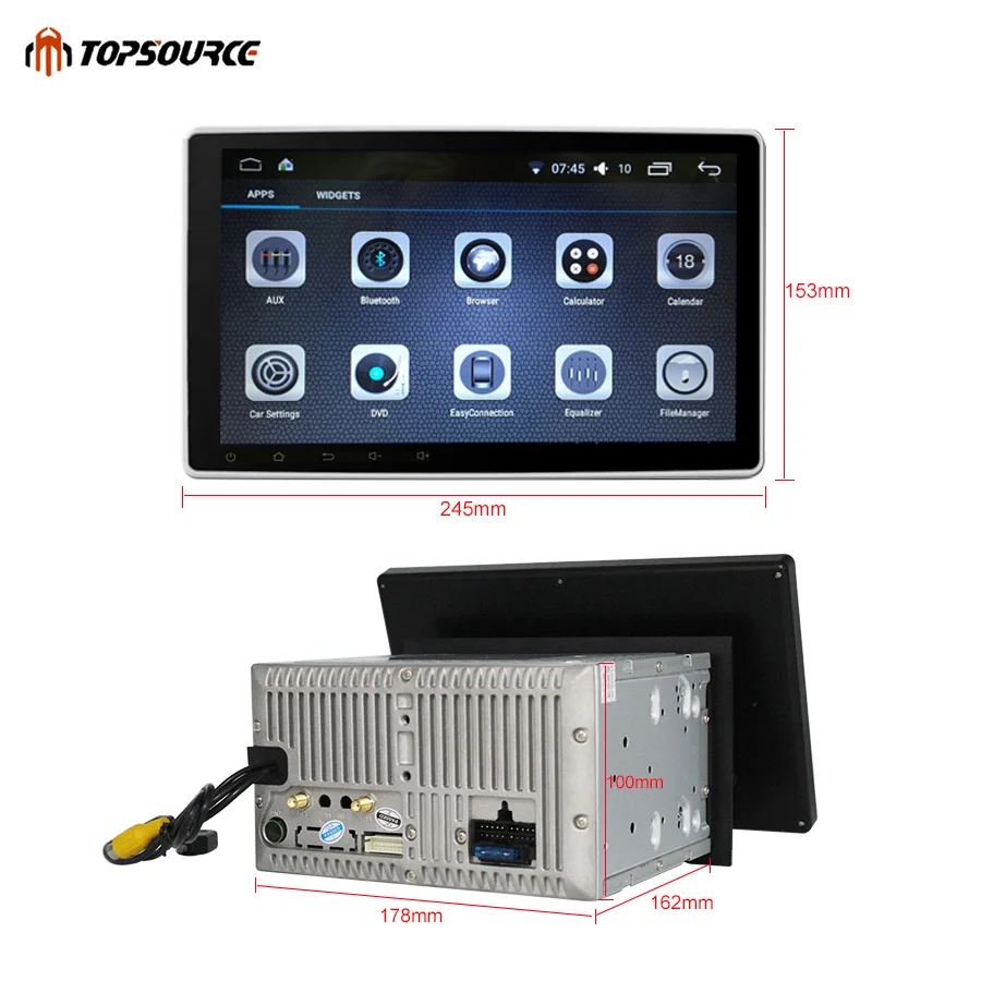 Topsource 10 1 &quot2 Дин радио плеер Android 6.0.1 Универсальный Авто 1024*600 gps Мультимедиа Аудио