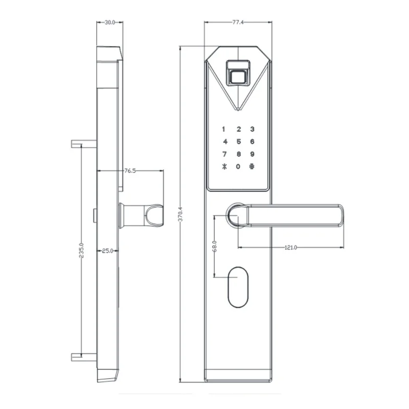 Smart Biometric Fingerprint Lock Digital Keypad Door Lock Unlocking by Keyless Fingerprint Password RFID Card Key-3