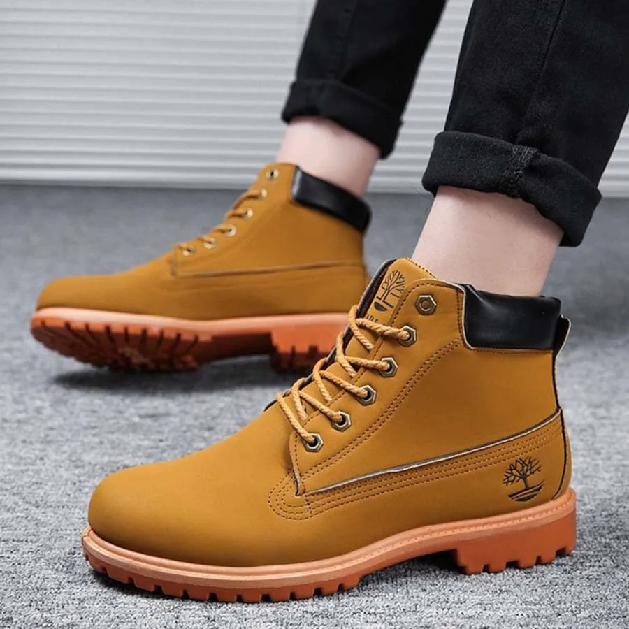 

Spring New British Style Trend Men'S Martin Boots Retro Hard-Wearing High-Top Men'S Military Boots Tooling Shoes Fashion Male