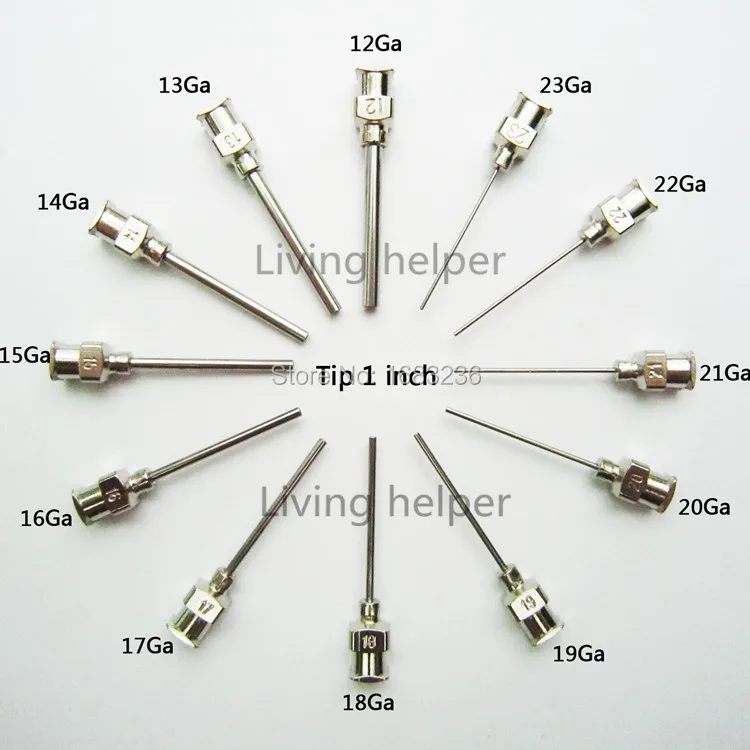 12pcs Blunt Stainless Steel Dispensing Adhesive Glue Syringe Needle Tip 12 sizesin Caulk from