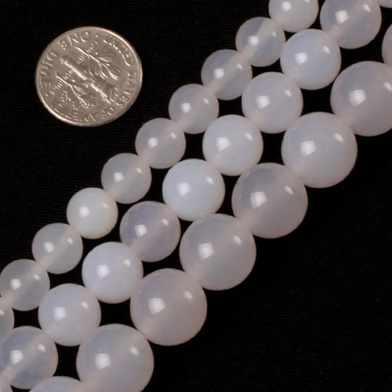 Бусы из камня Агата самодельные круглые белые 6 14 мм 15 дюймов|stone beads|beads for jewelry