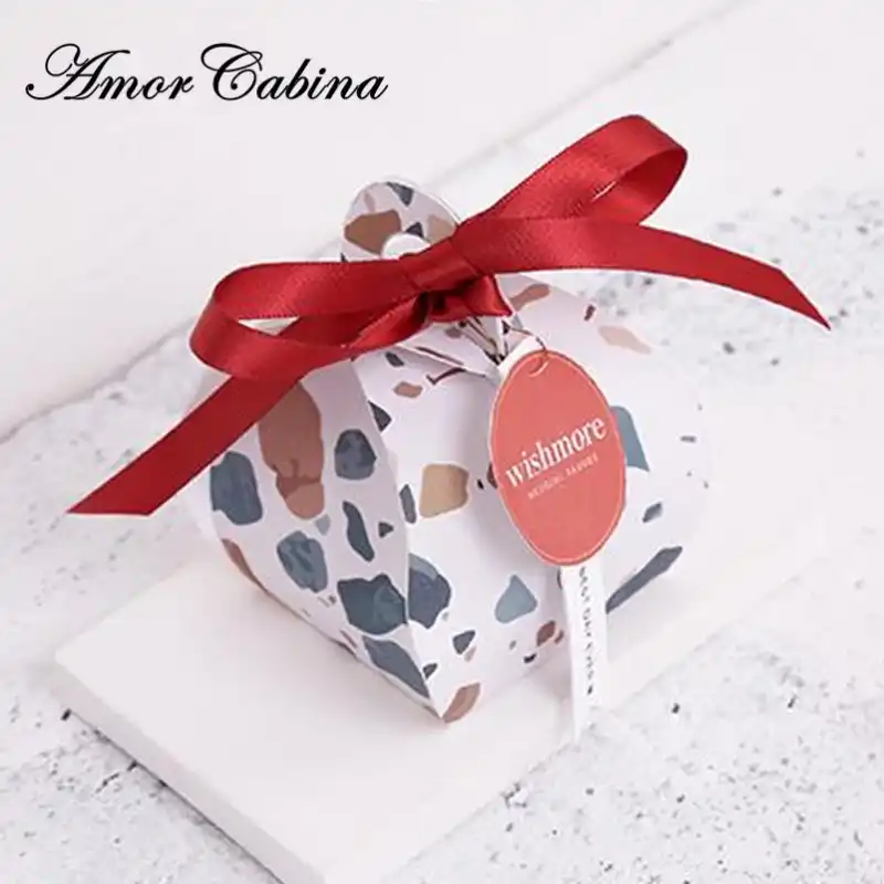 30pcs Marble Style Wedding Like Candy Box Birthday Party Supplies