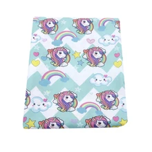 50*145 см ткань из полиэстера и хлопка с рисунком единорога для детского постельного белья домашний текстиль для шитья куклы тильда, 79116