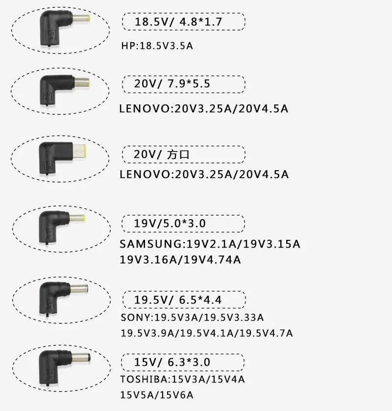 Cargador Universal para ordenador portátil de 90W, 110-240V AC a DC 19V,  20V, 15V, 16V, Compatible con HP, Dell, Acer, Asus, Toshiba Gateway, Lenovo  Notebook - AliExpress