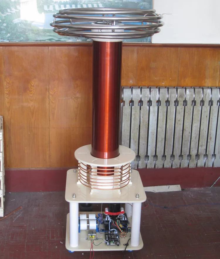 

Music Tesla Coil Technology Museum Exhibits show high pressure arc props with 1 meter arc
