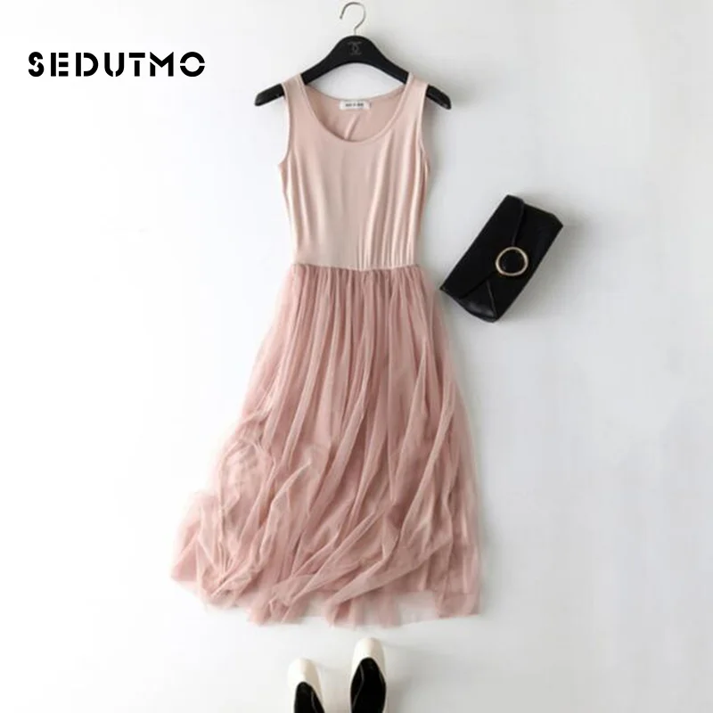 

SEDUTMO 2018 Spring Gauze Lace Dress Women Tunic Sexy Basic Sundress Summer Spaghetti Strap Dresses Mesh Black Party Dress ED073