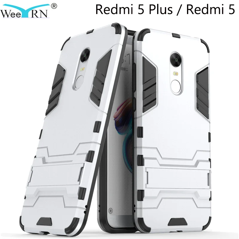 

Case360 Armor Protective Plastic+Silicone Cover for Xiaomi Redmi5 Redmi 5 Plus Stand Case Ultra Slim Anti-Shock Hybrid Cover