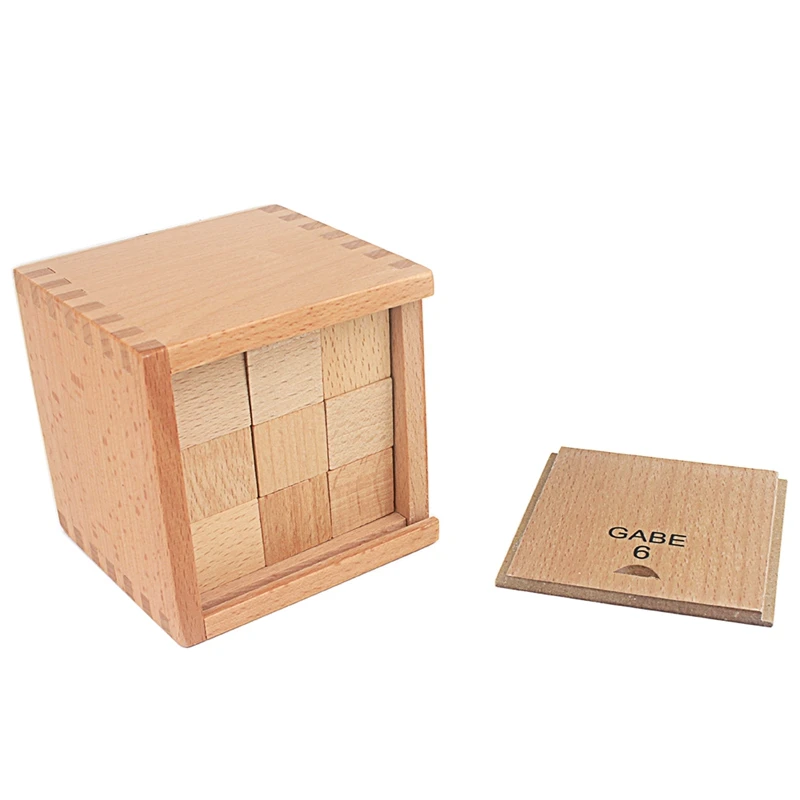 Baby Frobel Teaching Toys Gabe6 Proportion Froebel 18Pcs Cubes Solid Wood Toys for Children Educational Preschool Kindergarden