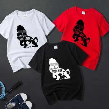 

ZSIIBO T-shirt Boys Clothes Girls Costume Lion Cartoon Print Fashion Summer 2019 Short sleeve Tees Kids Girl Tops Child CX6L160