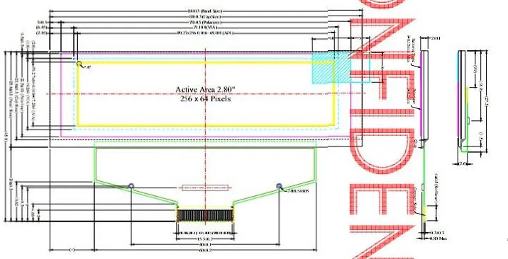 2,8 дюймов 30P SPI желтый/синий/белый OLED ЖК-экран SSD1322 Привод IC 8 бит параллельный интерфейс 256*64