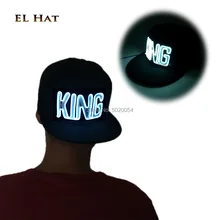 Модный светящийся холодный EL головной убор с каркасом танец хип-хоп, светлые Бейсболки Регулируемая светящийся в темноте кепка со светодиодами для танцев DJ Клуб Ночной бар