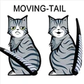 2 styles car styling Hot Sales Cartoon Funny Cat Moving Tail Stickers Reflective Car Window Wiper