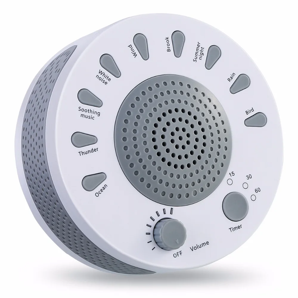

Baby Sleep Soothers Sound Machine White Noise Record Voice Sensor with 9 Soothing Sound 3-gear Timer Setting For Light Sleeper