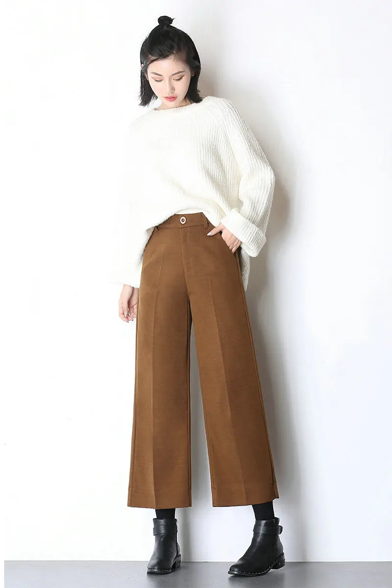 High Waist Wide Leg Pants Women 2018 Spring Autumn New