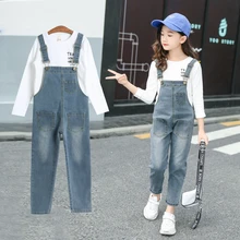 Весна-Осень г.; джинсовые комбинезоны для маленьких девочек; комбинезоны для девочек; комбинезон; брюки; детский хлопковый джинсовый комбинезон; От 4 до 17 лет с дырками