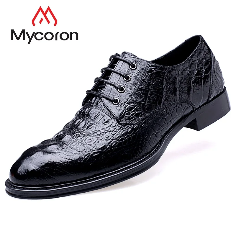 

MYCORON England Style Fashion Men Dress Shoes Pointed Toe Luxury Product Business Male Formal Dress Shoes Heren Schoenen