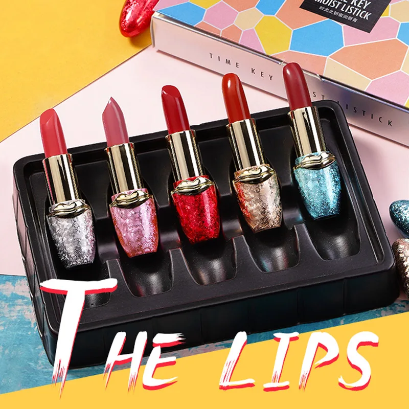 

5 pcs Makeup 2019 New Velvet Long Lasting Lip Stick For Red Lips Waterproof Nude Lips 5 Colors Luxury Color Matte Lipstick