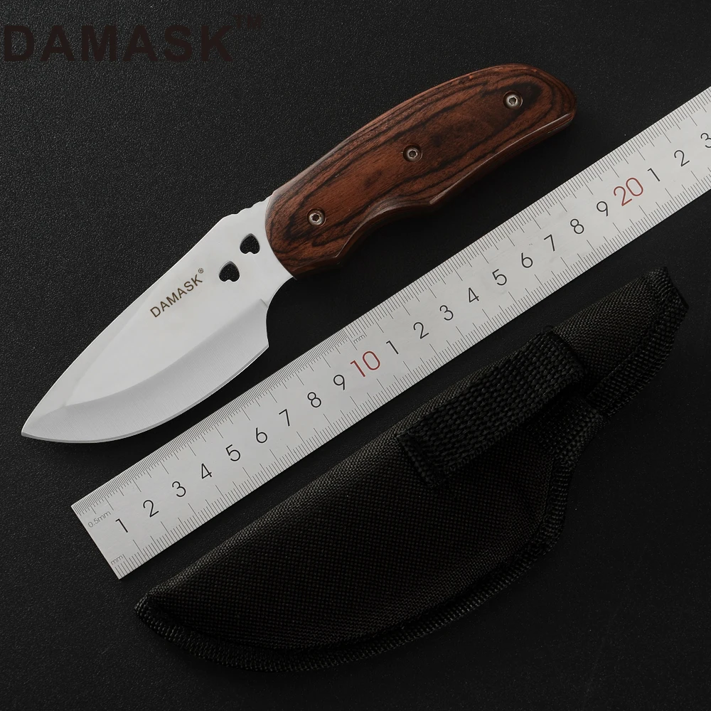 DAMASK Fixed Blade Knife Outdoor Diving Hunting Knife Survival Camping
