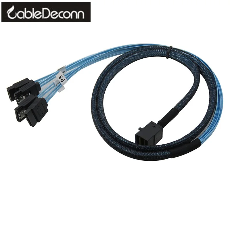 SFF-8643 SFF 8643-4 SATA fan out cable, 8643 Host to 4 SATA target 1m