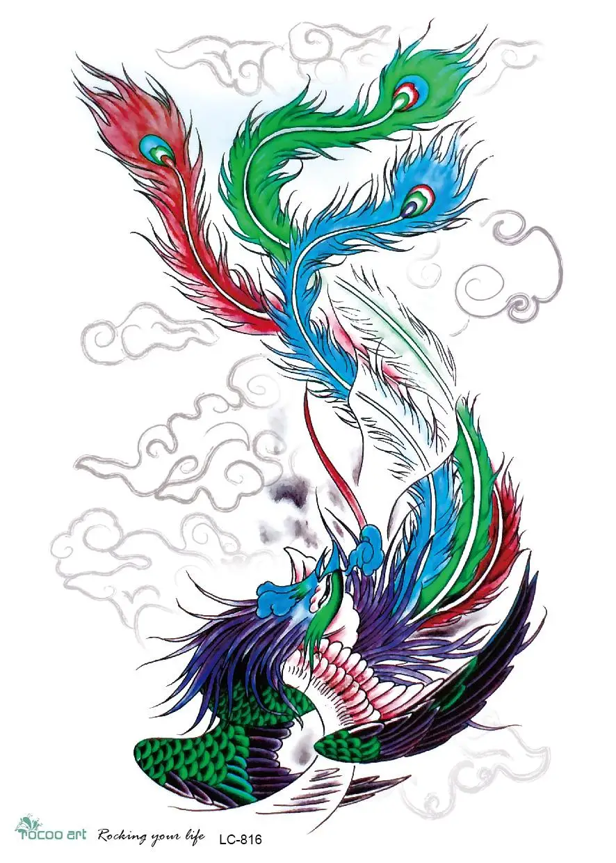 Rocooart LC2816 2115 Cm 3D Tatoo Sticker Sketsa Besar Besar