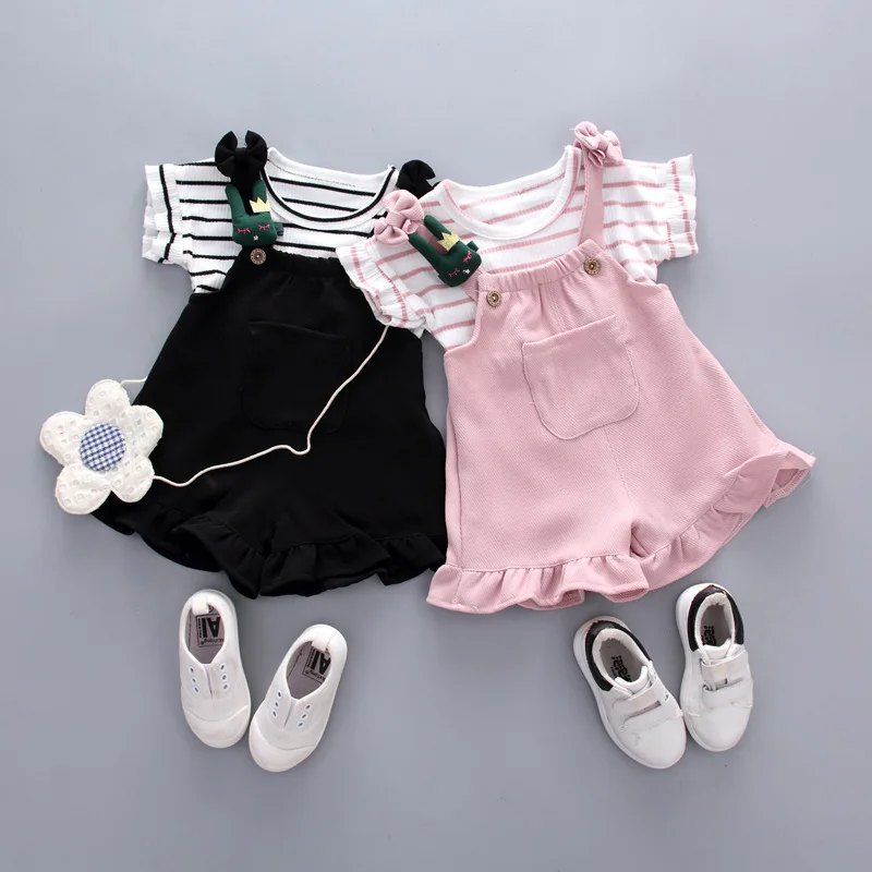 

summer baby girl clothes Short sleeve Tops+pant 2pcs Love kids clothes set Baby Girls Clothing Sets