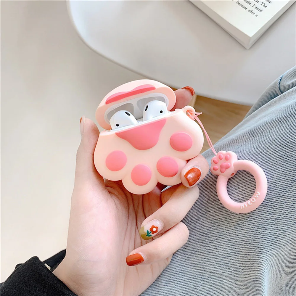 3D милый силиконовый чехол с когтями для Apple Airpods 1/2 наушники вкладыши Защитная