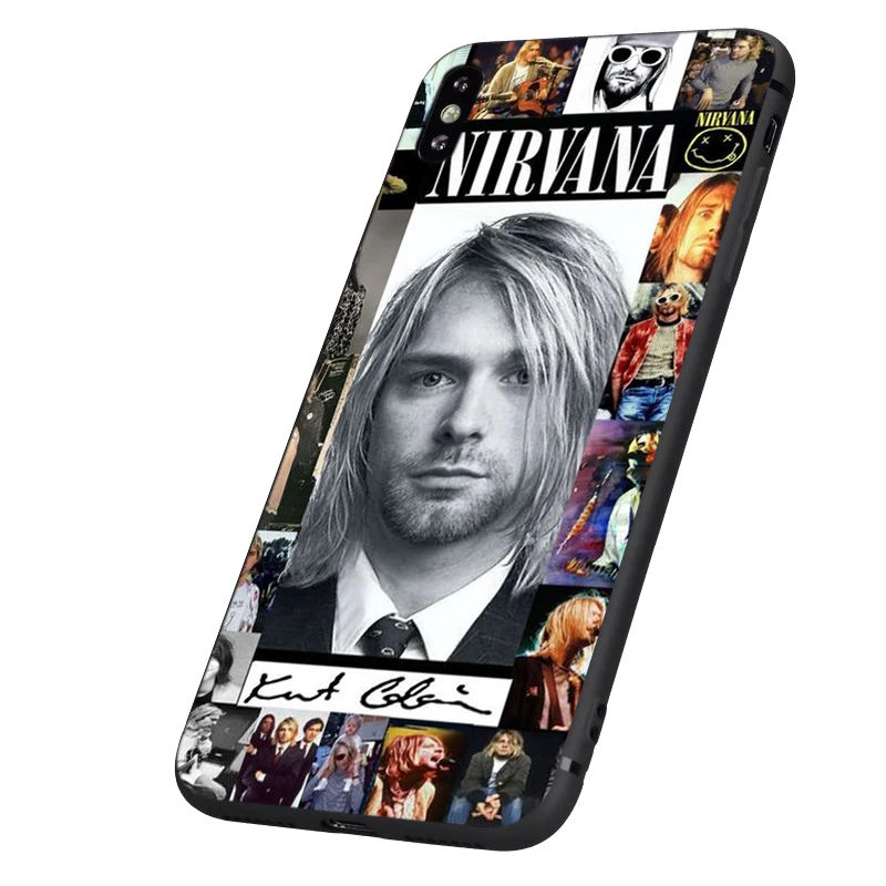 Черный чехол из ТПУ для iphone 5 5s se 6 6s 7 8 plus x 10 силиконовый XR XS 11 pro MAX Nirvana Курта