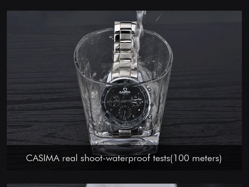 Reloj Hombre мужские модные кожаные часы, деловые часы, Повседневные Спортивные кварцевые роскошные Брендовые мужские часы CASIMA, водонепроницаемые 100