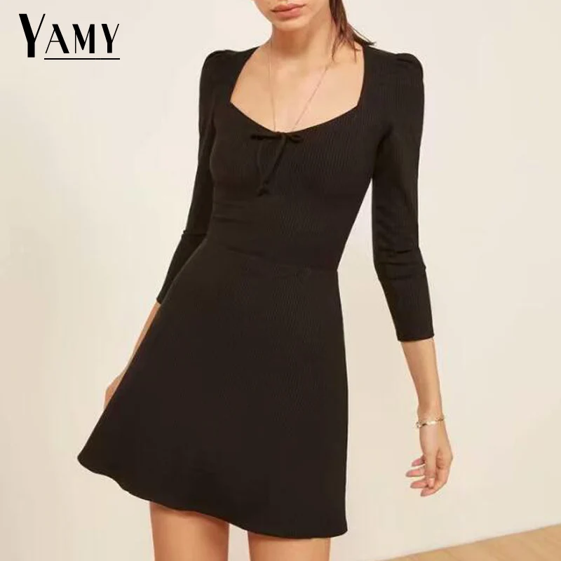 

Summer dress women black vestido robe femme ete 2018 high waist party mini dress korean vestidos bow red party dress clothes