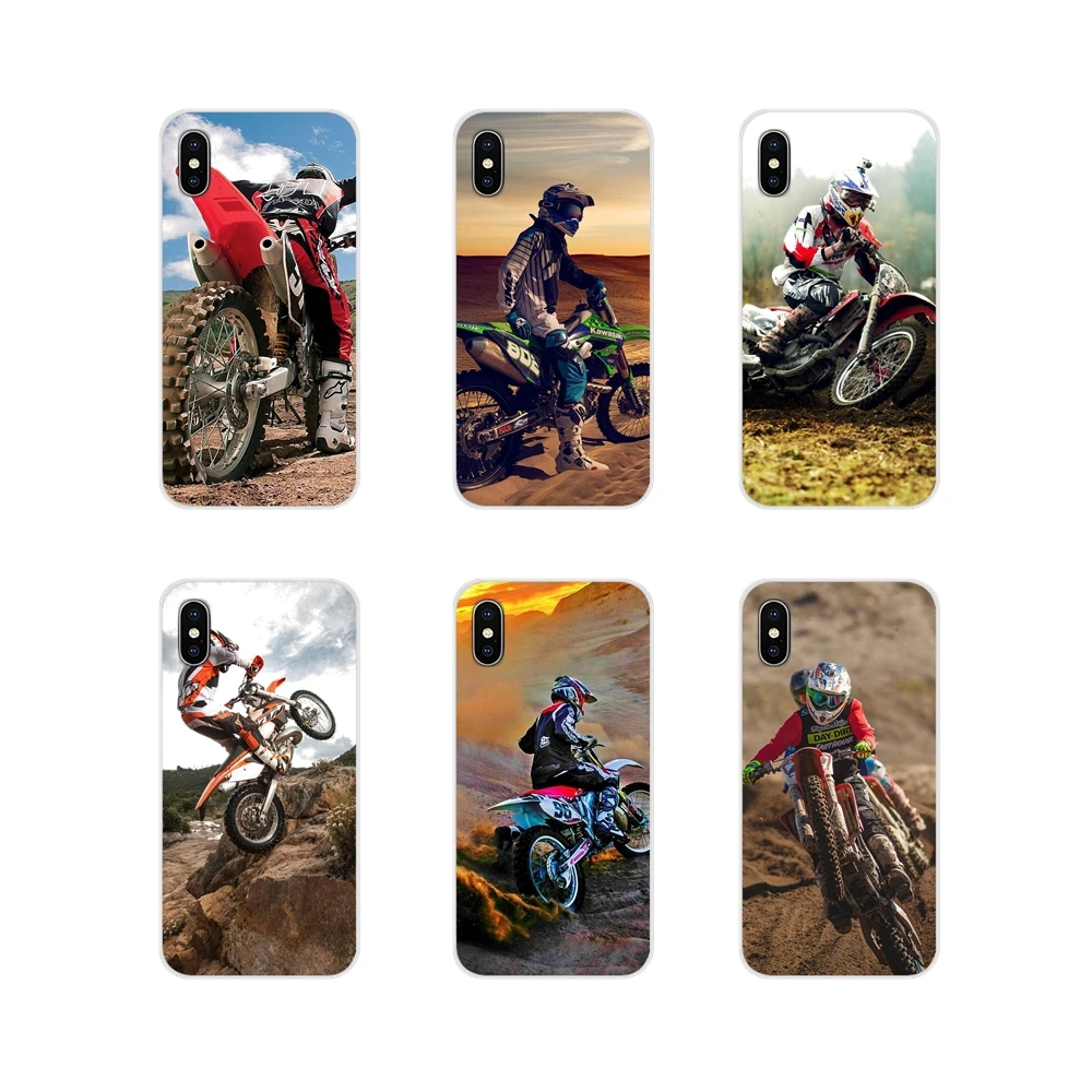 

For Samsung A10 A30 A40 A50 A60 A70 Galaxy S2 Note 2 3 Grand Core Prime TPU Transparent Cover Bag Motocross moto cross dirtbikes