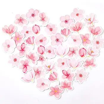 

New Cherry Sakura Words Journal Decorative Stickers Adhesive Stickers DIY Decoration Diary Stationery Stickers