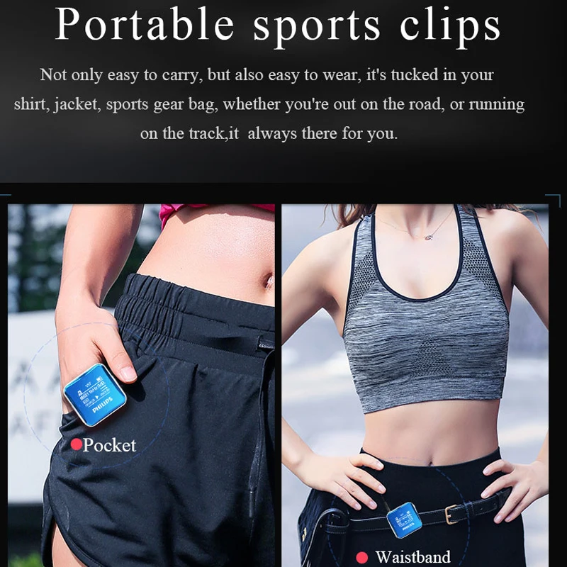 Newest PHILIPS MP3 Player Sport Students Mini FM