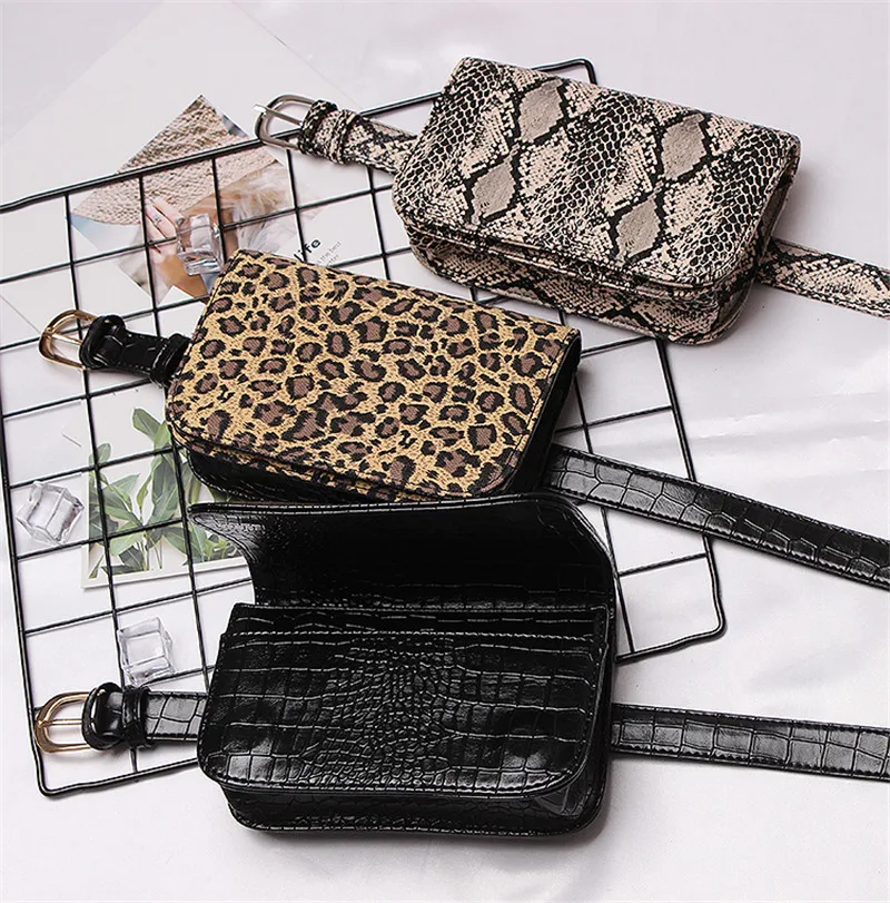 Mihaivina леопардовым узором сумка Для женщин Fanny Pack поясной сумки Элитный бренд аллигатора женской груди сумка из питона поясная Fit iphone plus