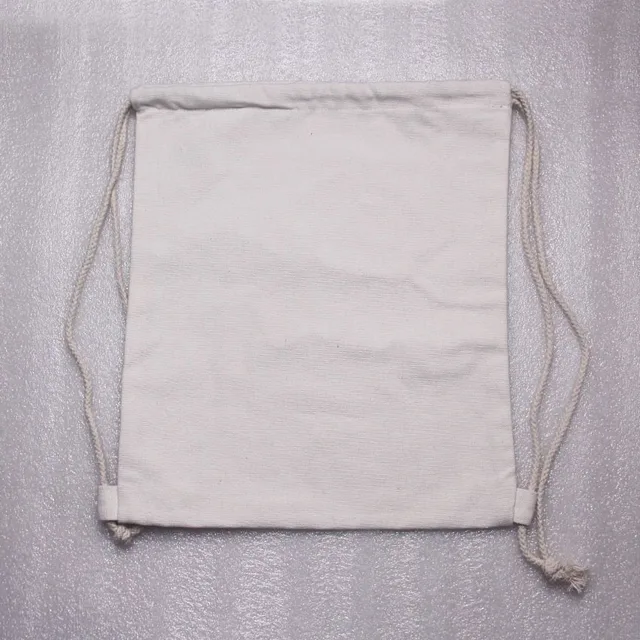 10pcs/lot blank canvas drawstring bag white black 12oz canvas draw