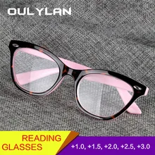 Oulylan очки для чтения Женские винтажные очки кошачий глаз для чтения дальнозоркости пресбиопии диоптрий очки диоптрий+ 1,0 2,0 3,0