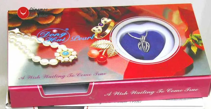 Qingmos 10 коробок желать жемчужное Сердечко-клетка держатель Чокеры ожерелье для женщин Oyster любовь, жемчужный подарок, ожерелье с подвеской набор