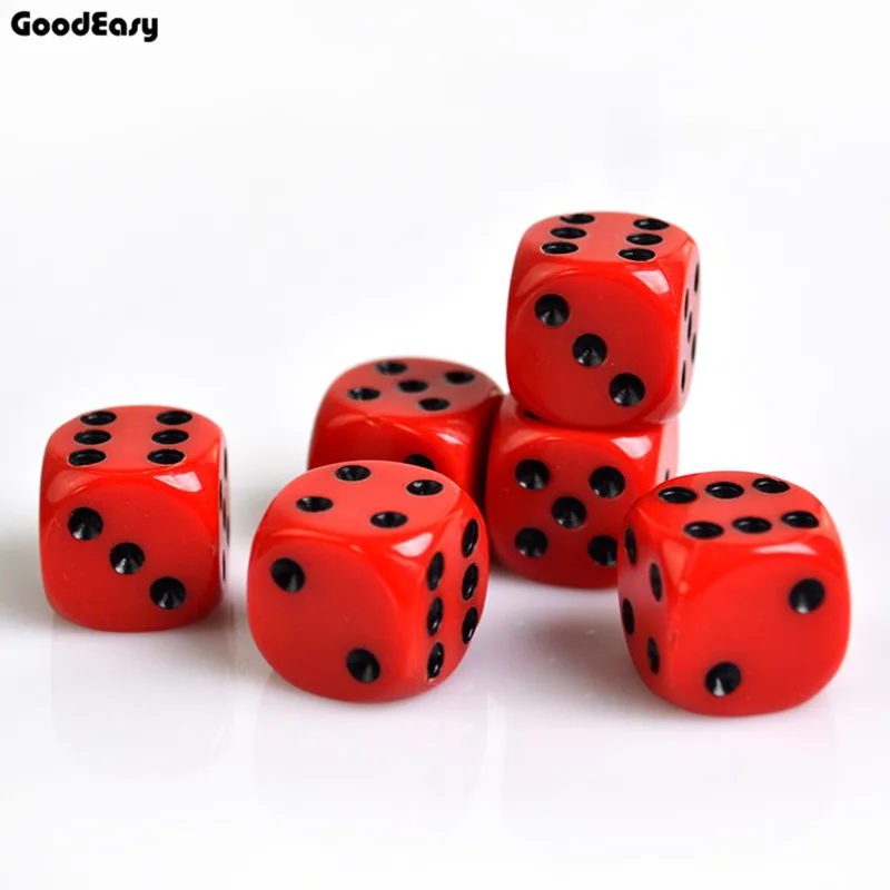 16mm Red Acrylic Casino Digital Polyhedral Dice Set Six Sided Spot Fun