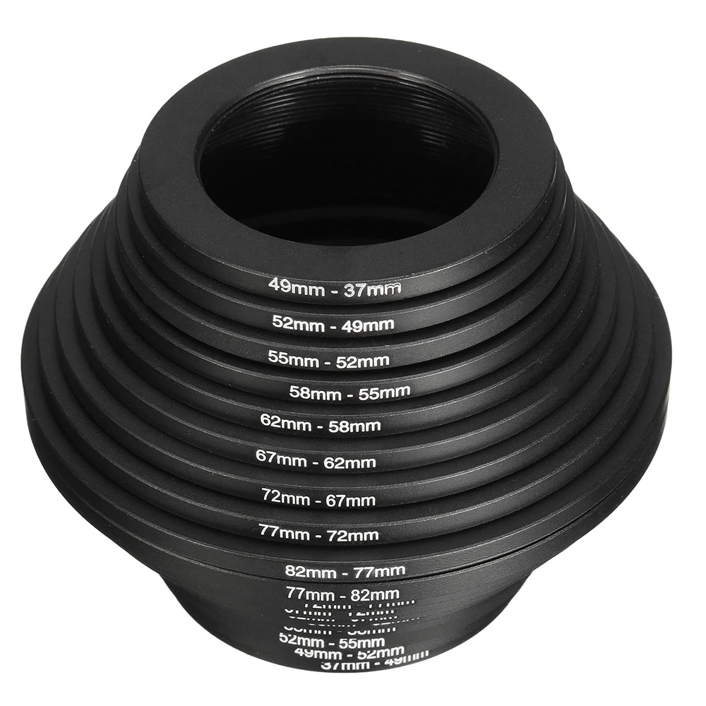 

100% GUARANTEE 18pcs/set 37 - 82mm Camera Lens Filter Step Up & Down Ring Adapter For Canon Nikon Sony DSLR Camera
