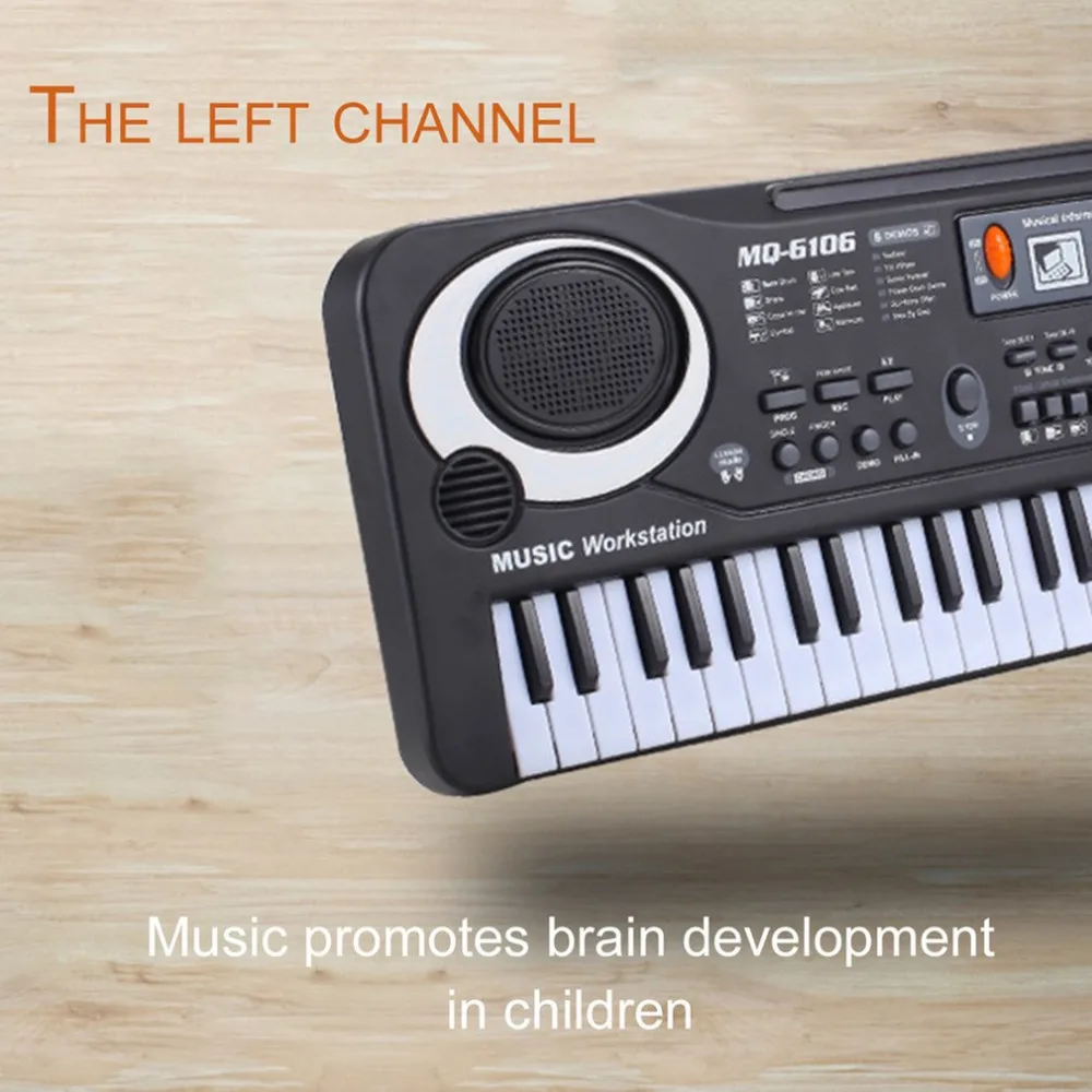  TSAI 61 Keys Electronic Music Keyboard Electric Organ With Microphone Children Musical Instrument E