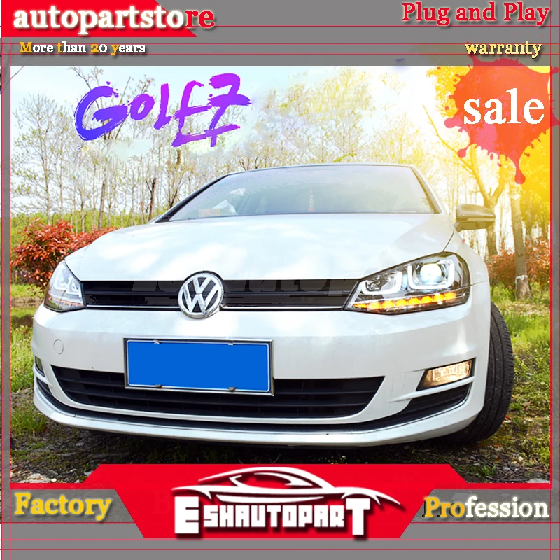 Автомобильный Стайлинг налобный фонарь чехол для VW Golf 7 2014 фары Golf7 MK7