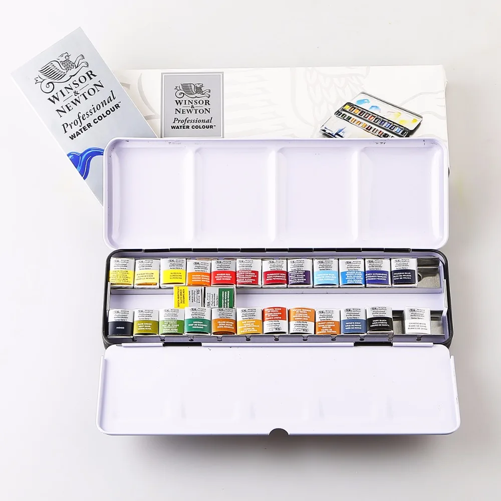Winsor&Newton 26 colors solid color Professional Water Color Paints Artists Watercolor Painting
